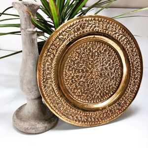 Antique Copper 10” Round Metal Doily Wall Hanging